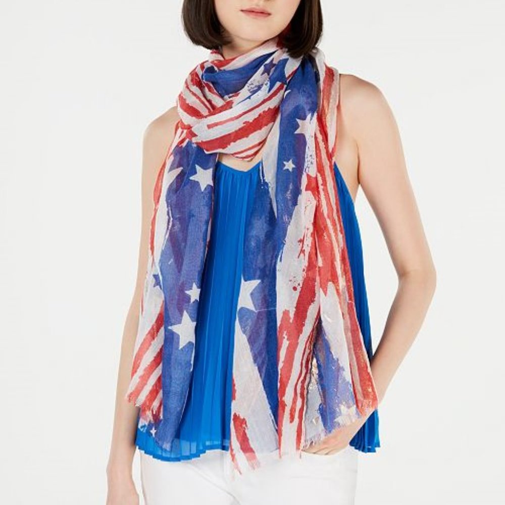 Collection XIIX Brushed Stars & Stripes Wrap Scarf